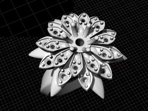 flower ring with gemstones 3D 打印模型