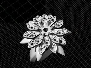 flower ring with gemstones 3D 打印模型