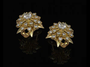 flower earrings 3D Print Model