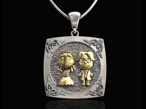 just married pendant-bride and groom 3Dプリントモデル