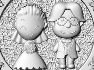 just married pendant-bride and groom Model Cetak 3D