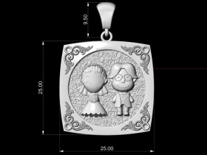 just married pendant-bride and groom Model Cetak 3D