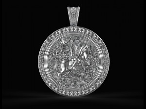 saint george-dragon hunter-pendant Modelo de Impressão 3D