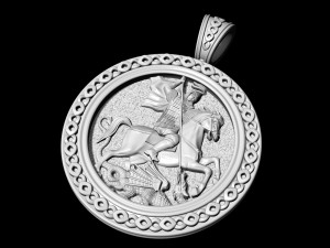 saint george-dragon hunter-pendant Modelo de Impressão 3D