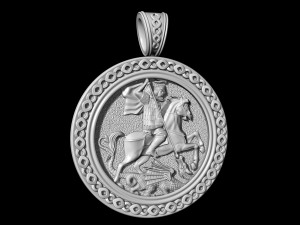 saint george-dragon hunter-pendant Modelo de Impressão 3D