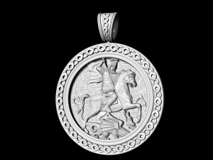saint george-dragon hunter-pendant Modelo de Impressão 3D