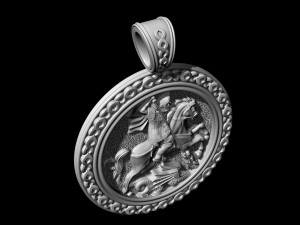 saint george-dragon hunter-pendant Modelo de Impressão 3D