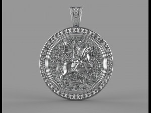 saint george-dragon hunter-pendant Modelo de Impressão 3D