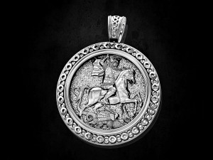 saint george-dragon hunter-pendant Modelo de Impressão 3D