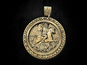 saint george-dragon hunter-pendant Modelo de impresión 3D