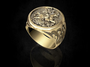 saint george-dragon hunter-ring 3D Print Model