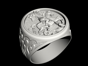 saint george-dragon hunter-ring 3D Print Model