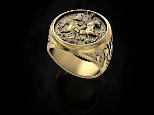 Перстень мисливця на драконів святого Георгія 3D Принт Модель