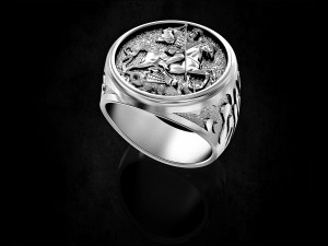 saint george-dragon hunter-ring 3D Print Model