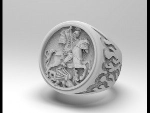 saint george-dragon hunter-ring 3D Print Model