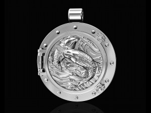jumper fish in porthole-pendant 3D Baskı Modeli