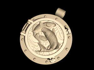 jumper fish in porthole-pendant 3D Baskı Modeli