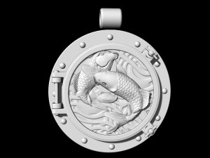 jumper fish in porthole-pendant 3D Baskı Modeli