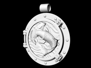 jumper fish in porthole-pendant 3D Baskı Modeli
