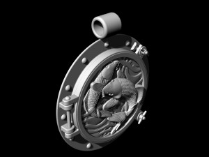 jumper fish in porthole-pendant 3D Baskı Modeli