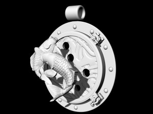 jumper fish in porthole-pendant 3D Baskı Modeli