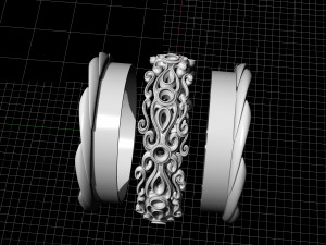 filigree ring with gems Modèles 3D en vedette