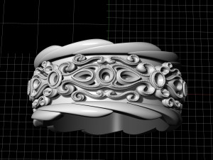 filigree ring with gems Modèles 3D en vedette