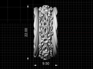 filigree ring with gems Modèles 3D en vedette