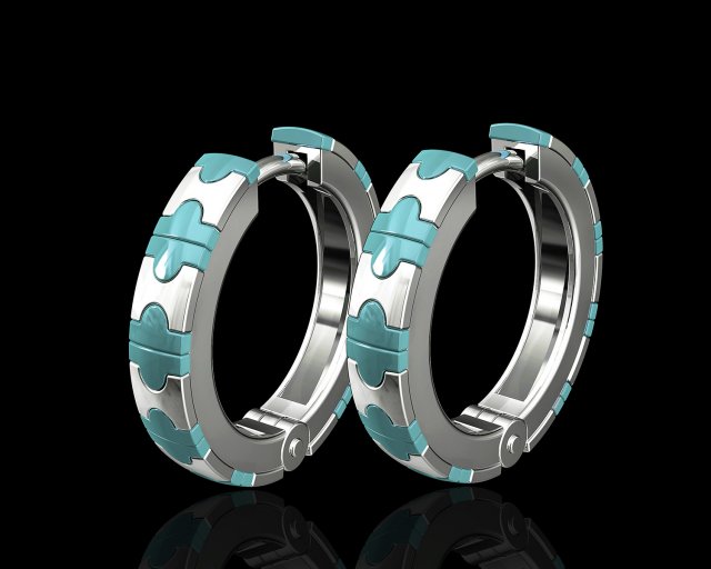 enamel hoop earrings 3D Print Model .c4d .max .obj .3ds .fbx .stl .blend 