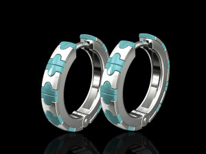 enamel hoop earrings 3D Print Model