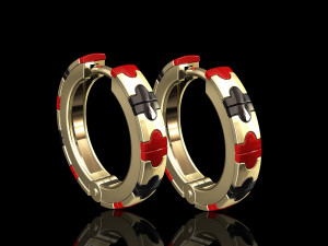 enamel hoop earrings 3D Print Model