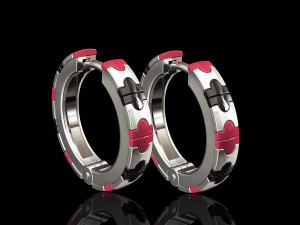 enamel hoop earrings 3D Print Model