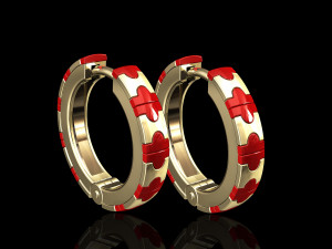 enamel hoop earrings 3D Print Model