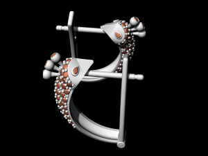 peacock earrings 3D Принт Модель