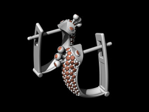 peacock earrings 3D Принт Модель