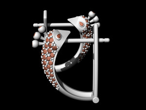 peacock earrings 3D Принт Модель