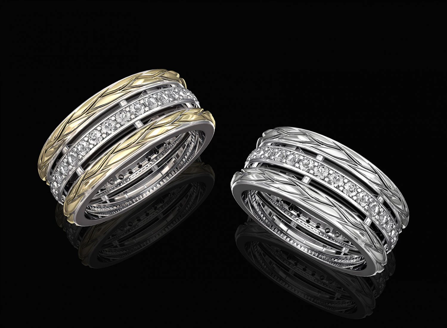 interlaced engagment ring 3D Print Model .c4d .max .obj .3ds .fbx .stl .blend 
