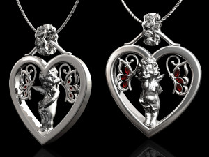 happy valentine with cupid pendant 3D-printmodel