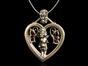happy valentine with cupid pendant 3D-printmodel