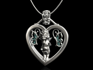happy valentine with cupid pendant 3D-printmodel