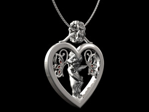happy valentine with cupid pendant 3D-printmodel