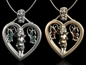 happy valentine with cupid pendant 3D-printmodel