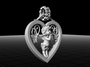 happy valentine with cupid pendant 3D-printmodel