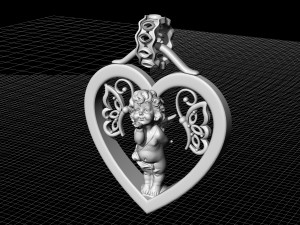 happy valentine with cupid pendant 3D-printmodel