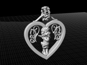 happy valentine with cupid pendant 3D-printmodel