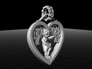 happy valentine with cupid pendant 3D-printmodel