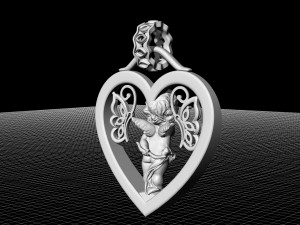 happy valentine with cupid pendant 3D-printmodel