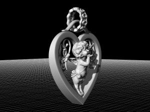 happy valentine with cupid pendant 3D-printmodel