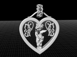 happy valentine with cupid pendant 3D-printmodel