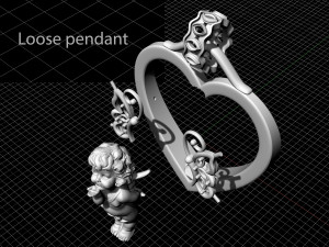 happy valentine with cupid pendant 3D-printmodel